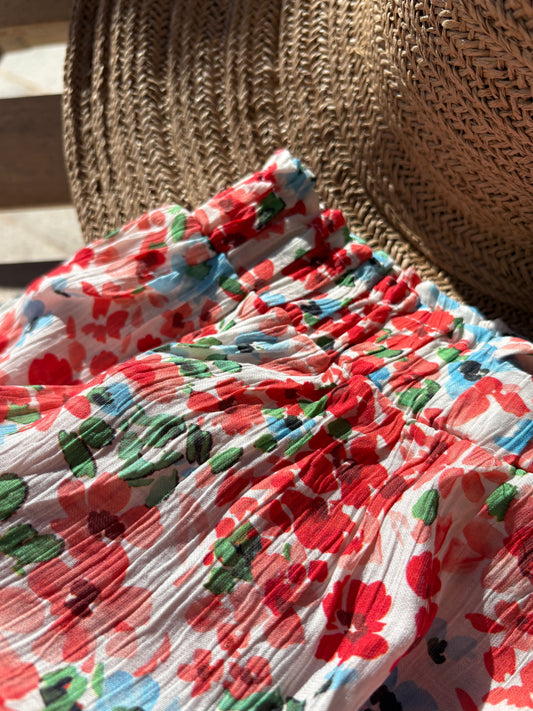 Jupe courte Fille Fleurie