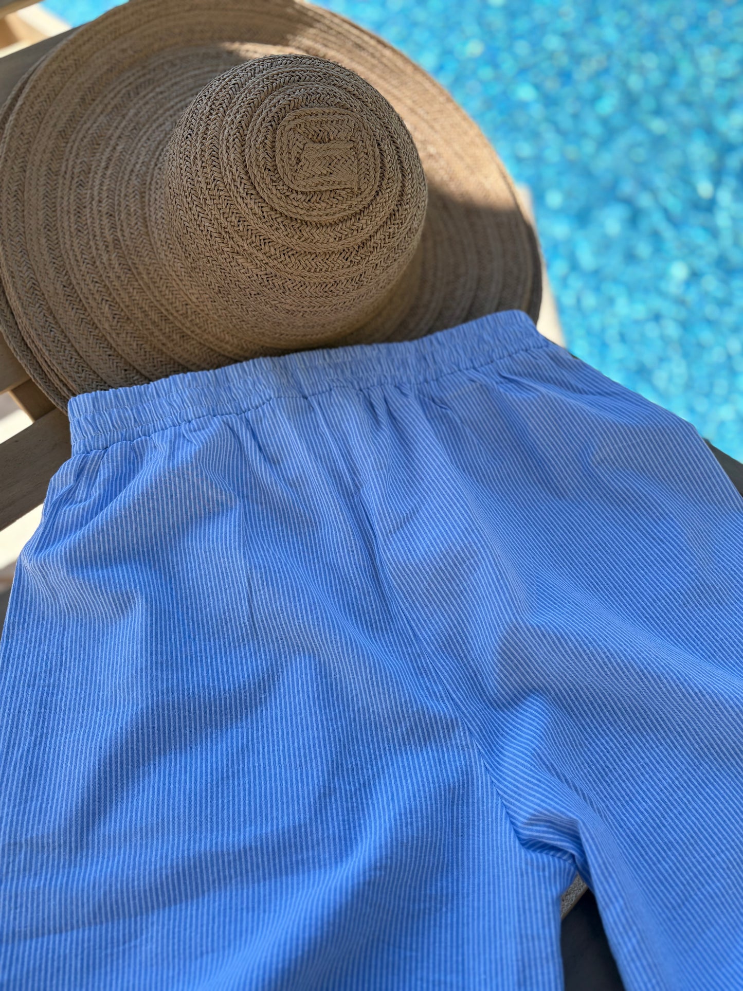 Pantalon Femme bleu à rayures