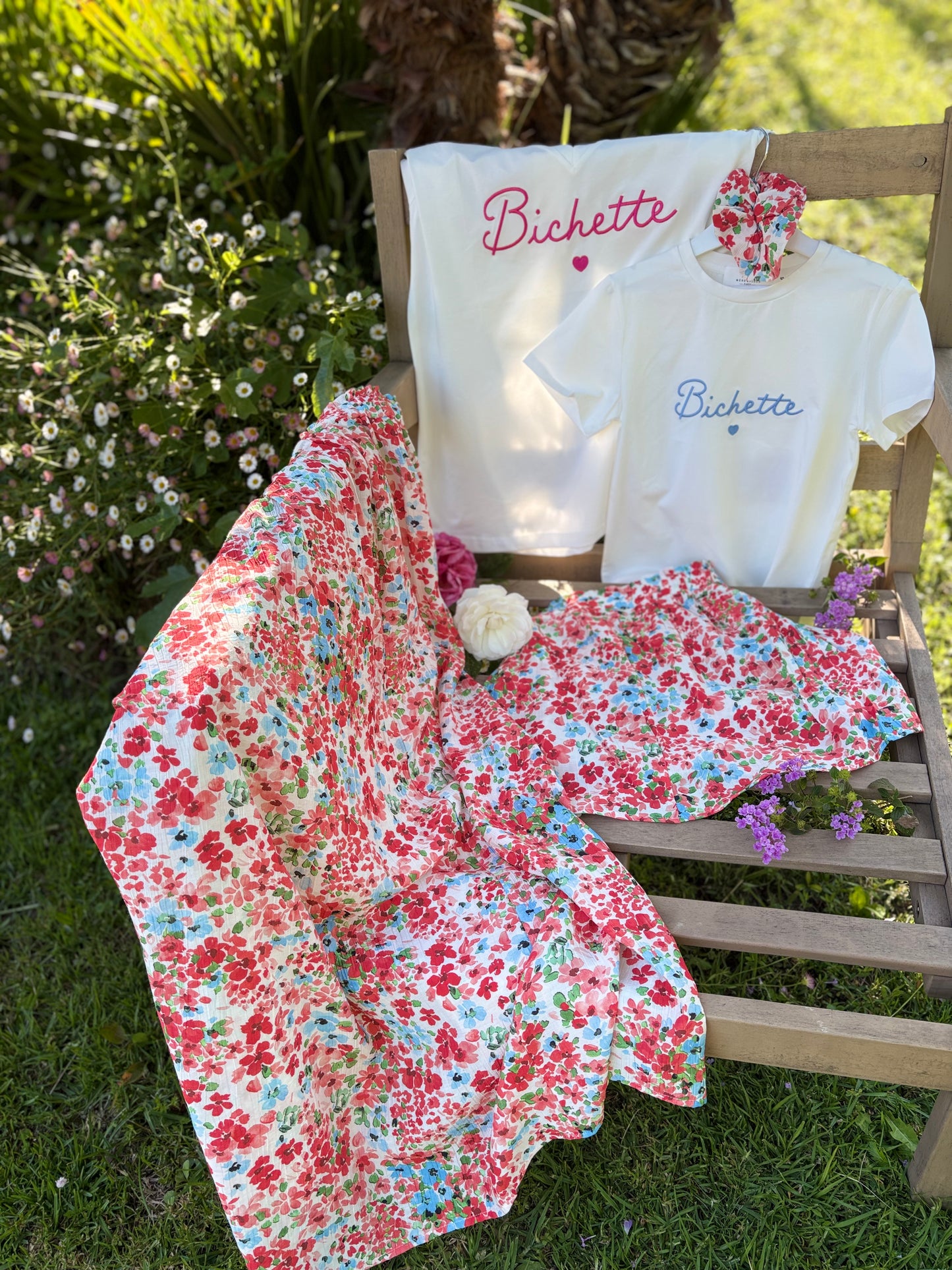 Tee Shirt Femme "Bichette" Rose Fuschia