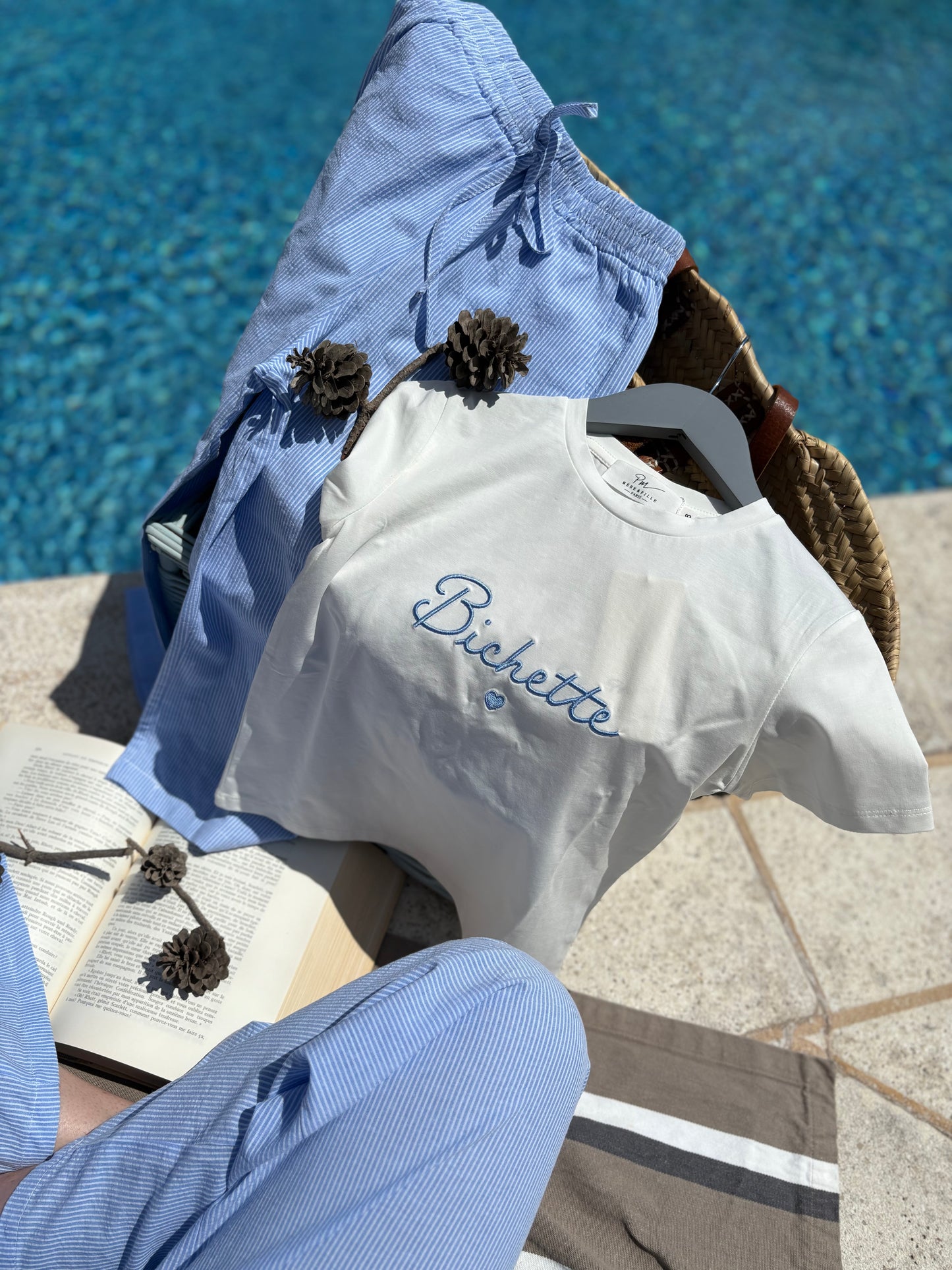 Tee Shirt Fille "Bichette" Bleu ciel