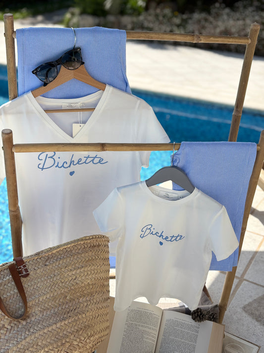 Tee Shirt Fille "Bichette" Bleu ciel