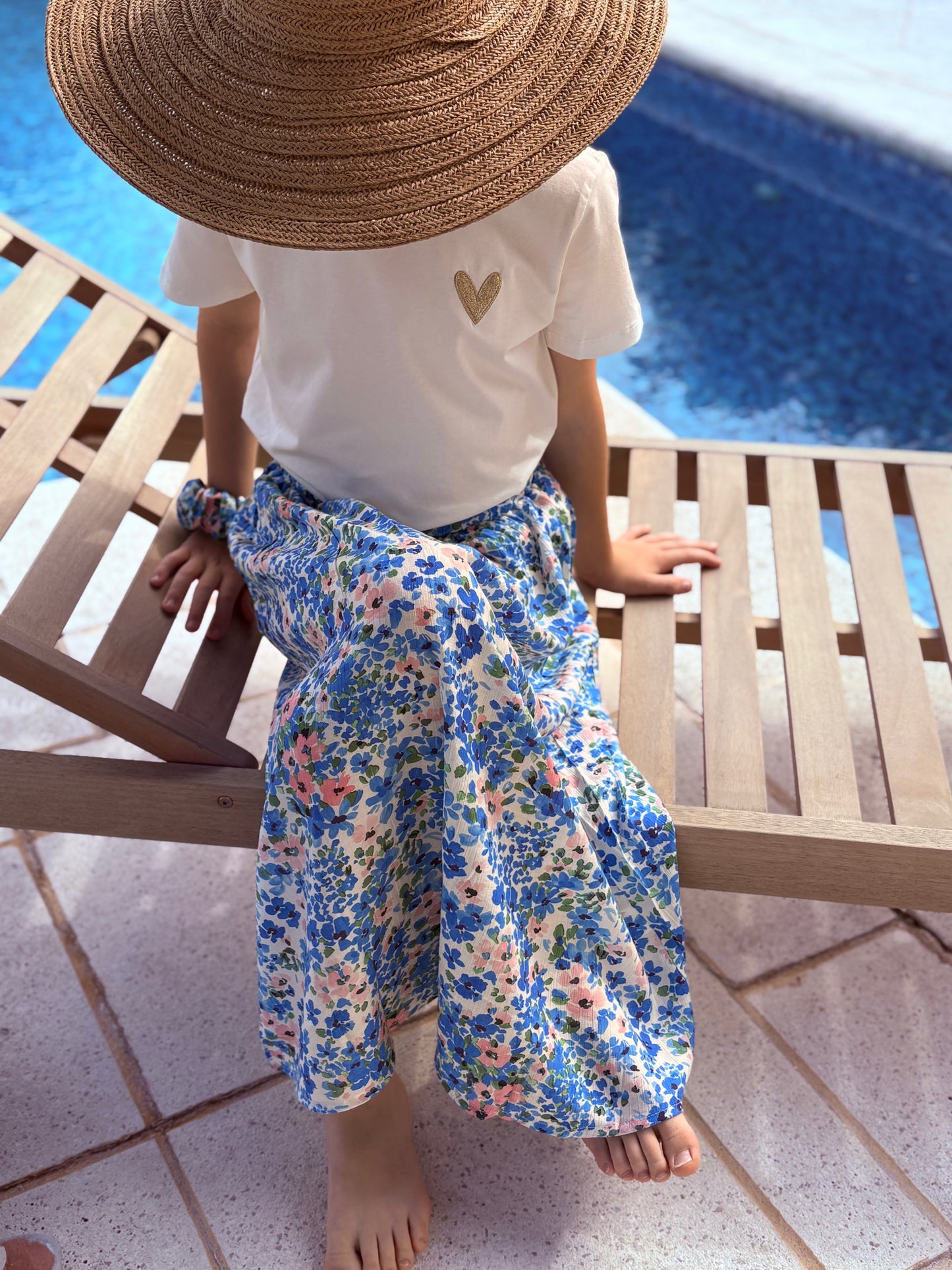 Jupe longue Fille Fleurie