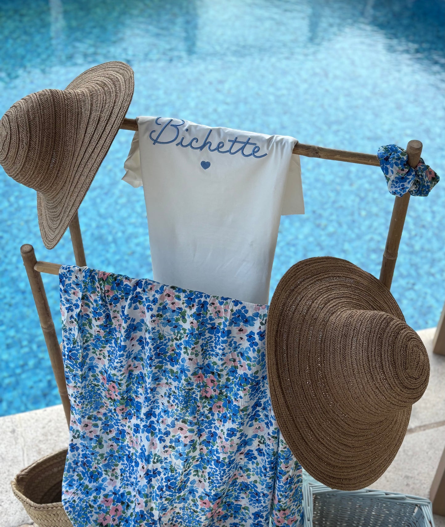 Tee Shirt Femme "Bichette" bleu ciel