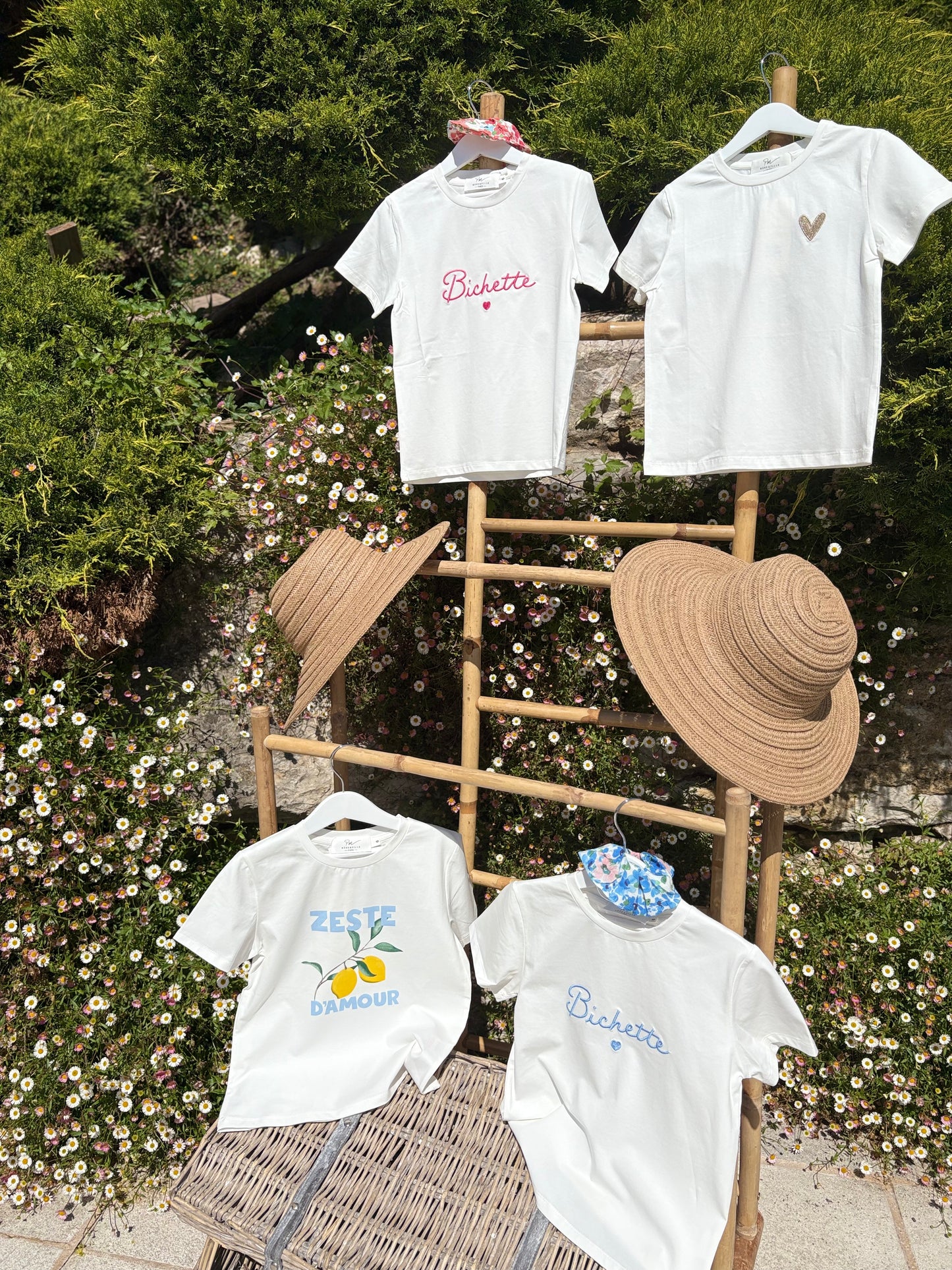 Tee Shirt Fille "Bichette"  Fuschia