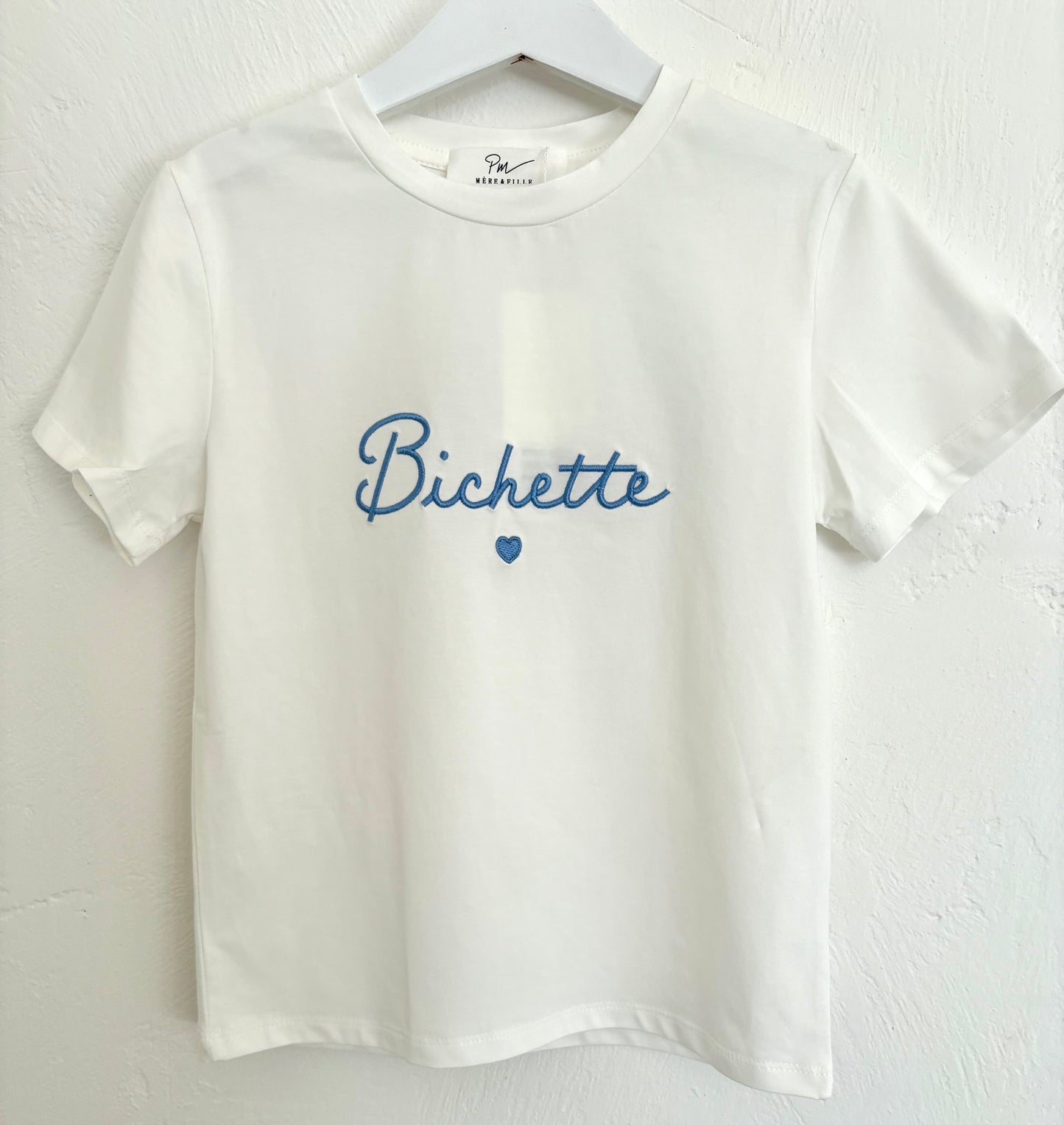 Tee Shirt Fille "Bichette" Bleu ciel
