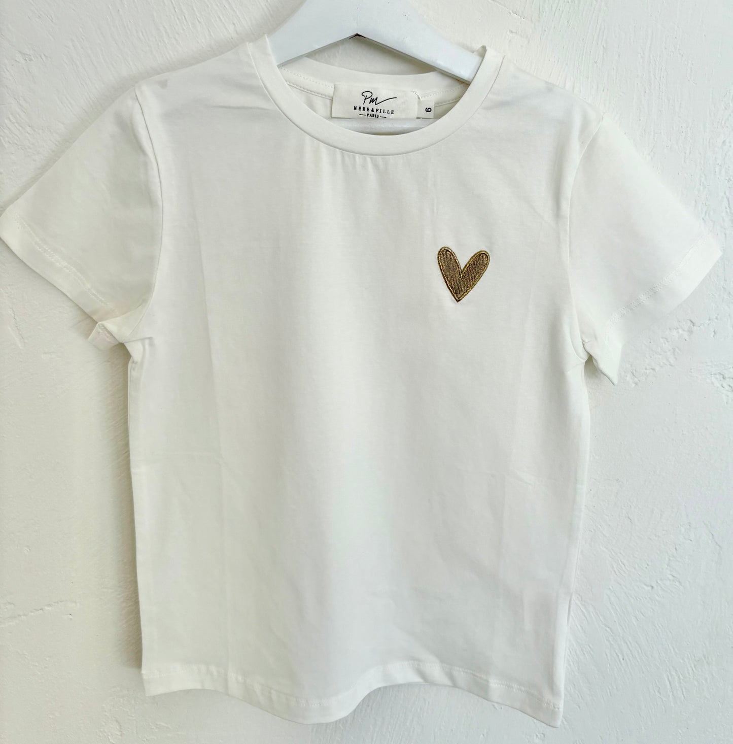 Tee Shirt Fille Coeur Doré