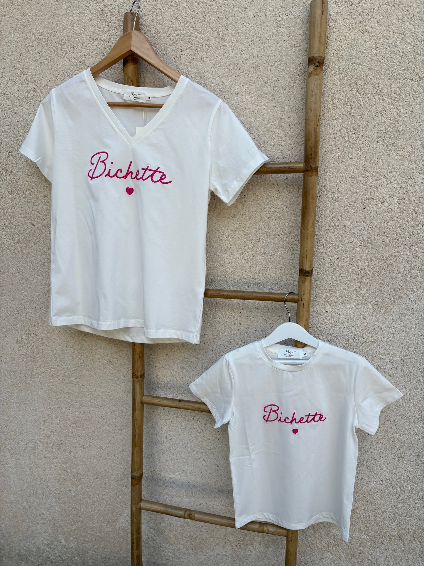 Tee Shirt Fille "Bichette"  Fuschia