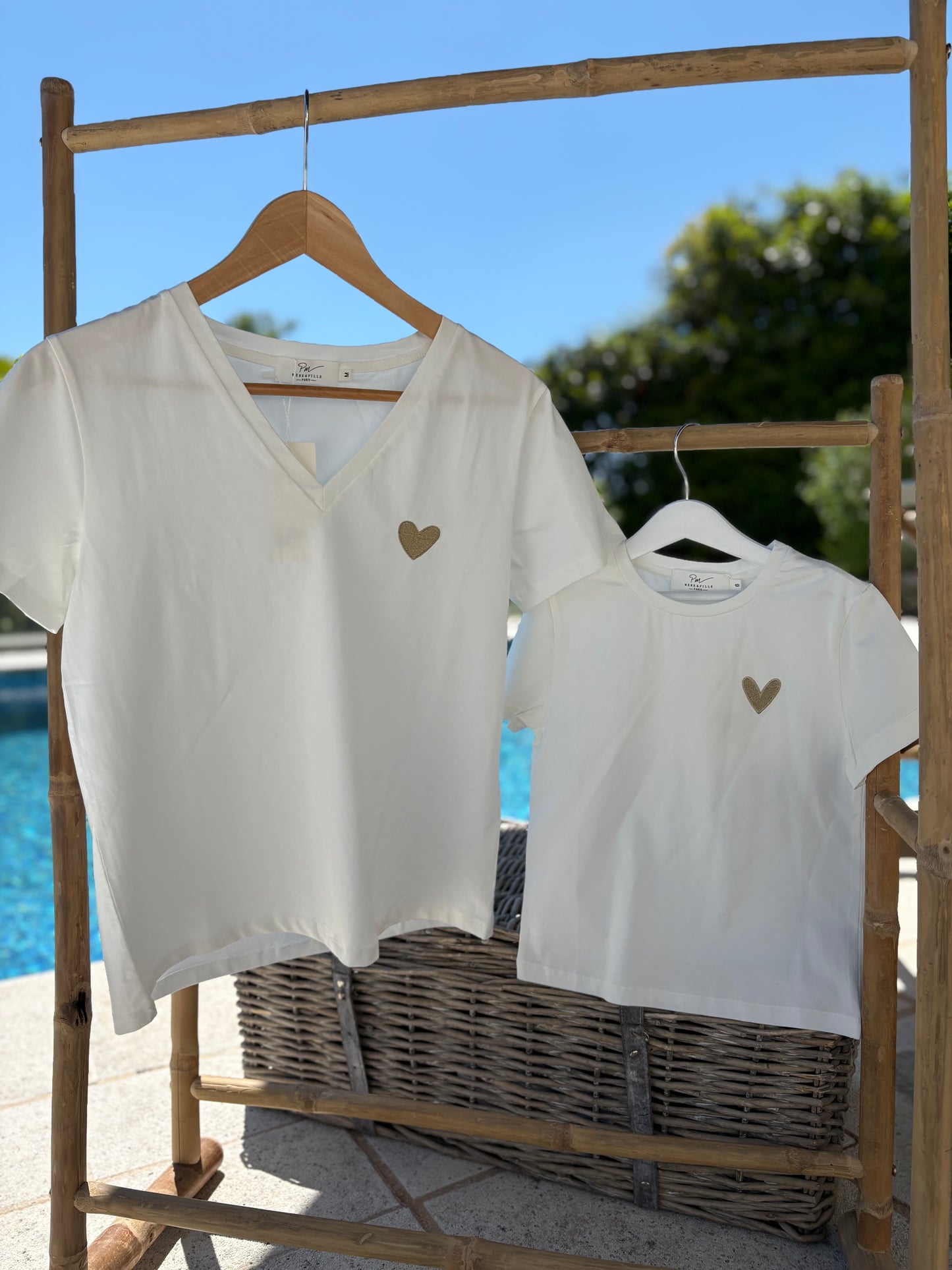 Tee Shirt Femme Coeur Doré