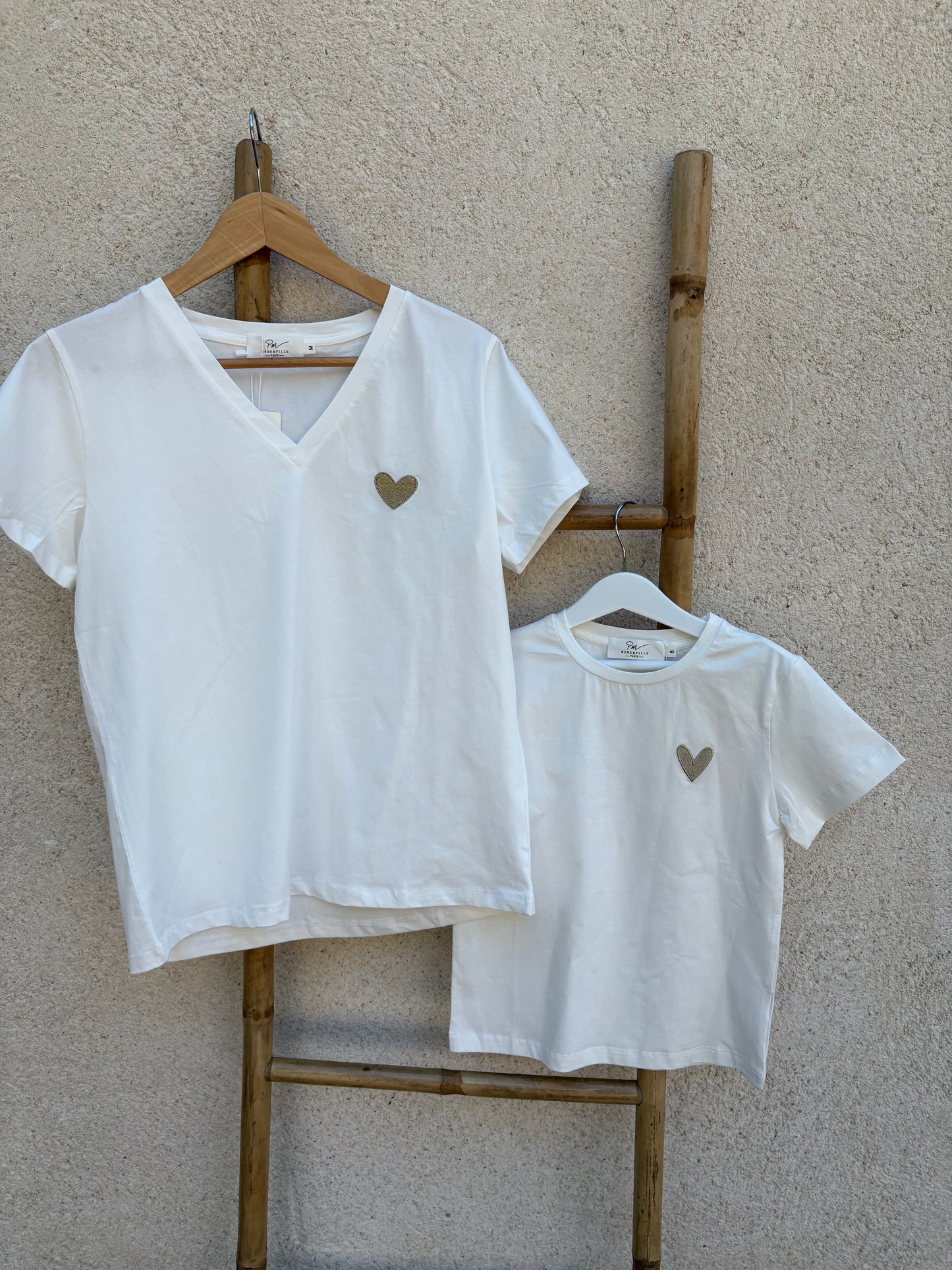 Tee Shirt Femme Coeur Doré