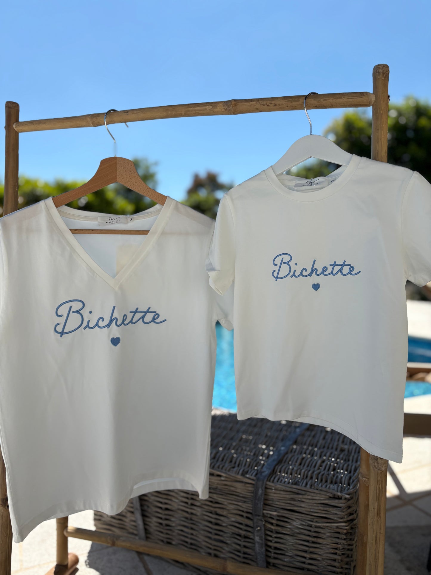 Tee Shirt Fille "Bichette" Bleu ciel