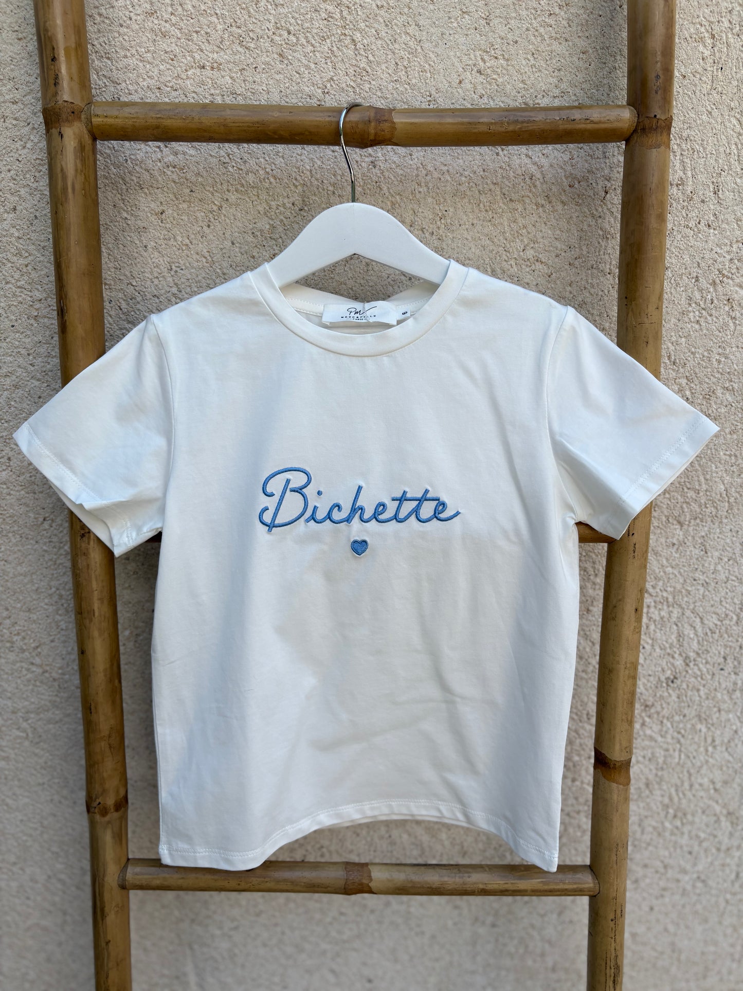 Tee Shirt Fille "Bichette" Bleu ciel