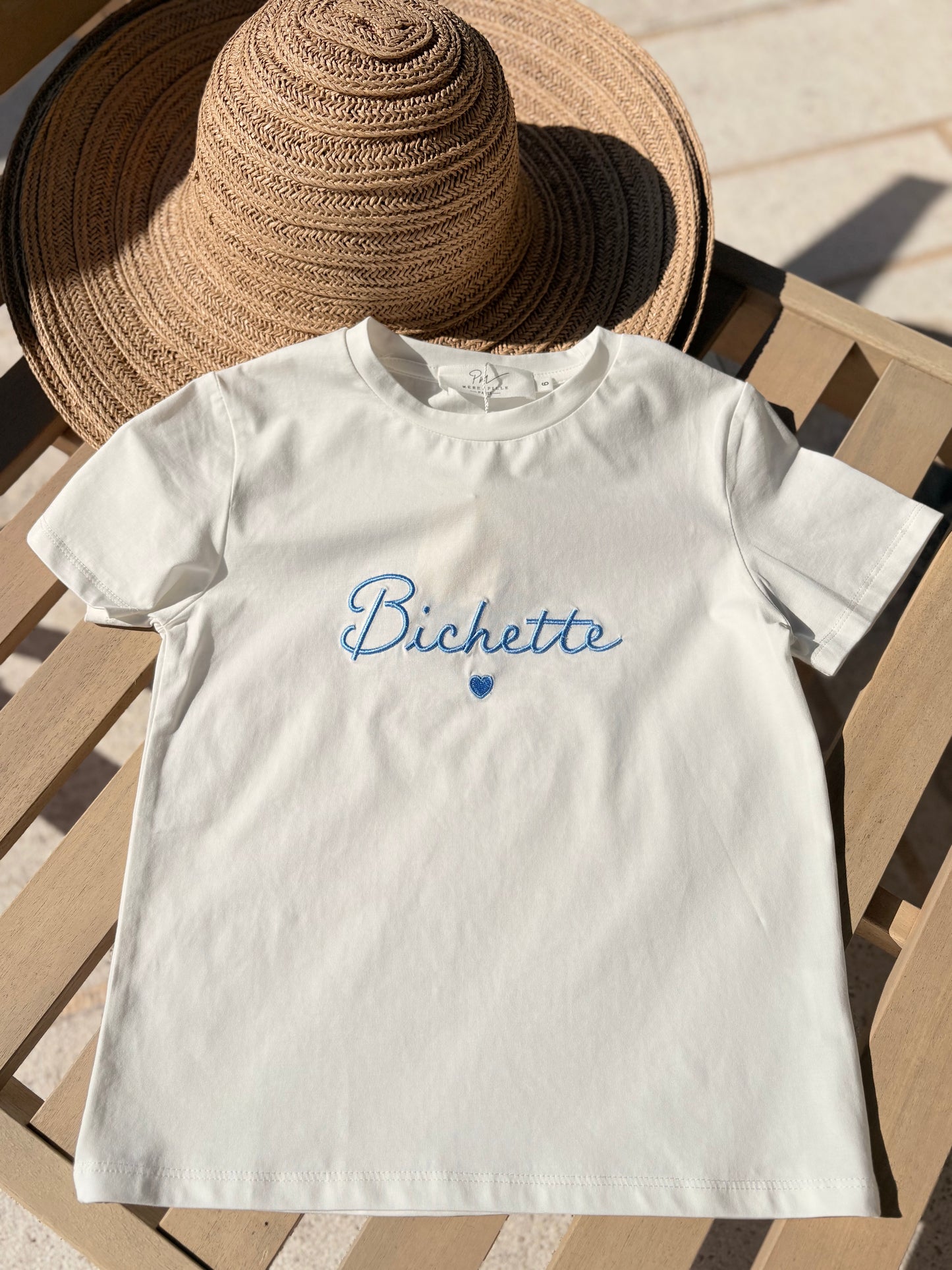 Tee Shirt Fille "Bichette" Bleu ciel