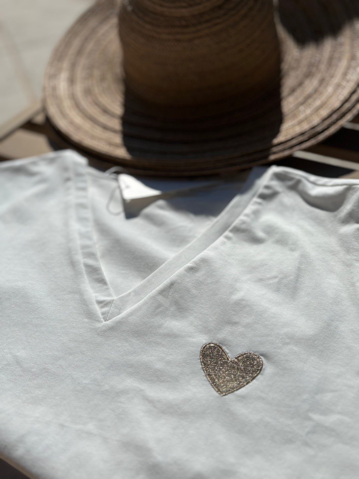 Tee Shirt Femme Coeur Doré