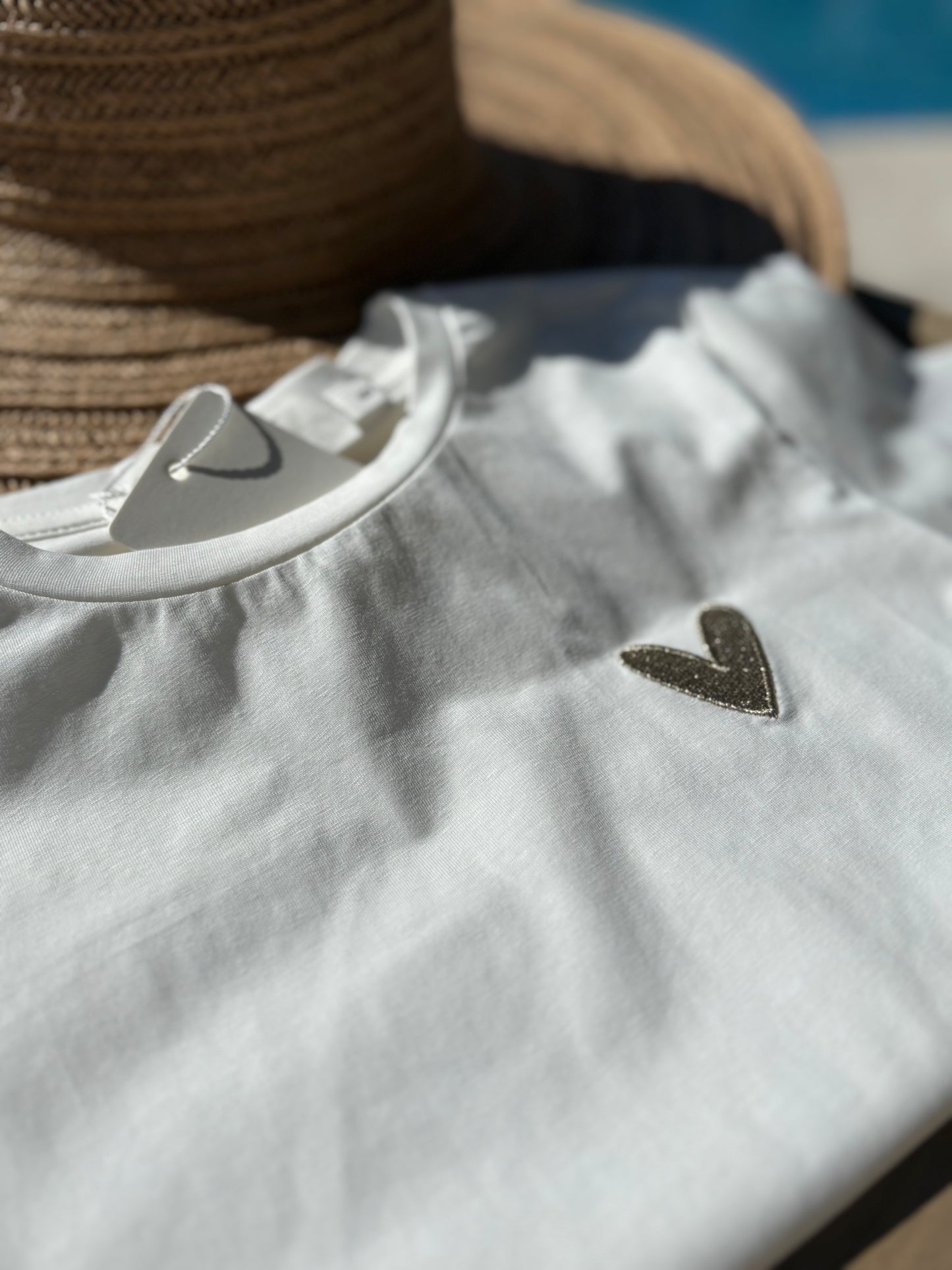 Tee Shirt Fille Coeur Doré