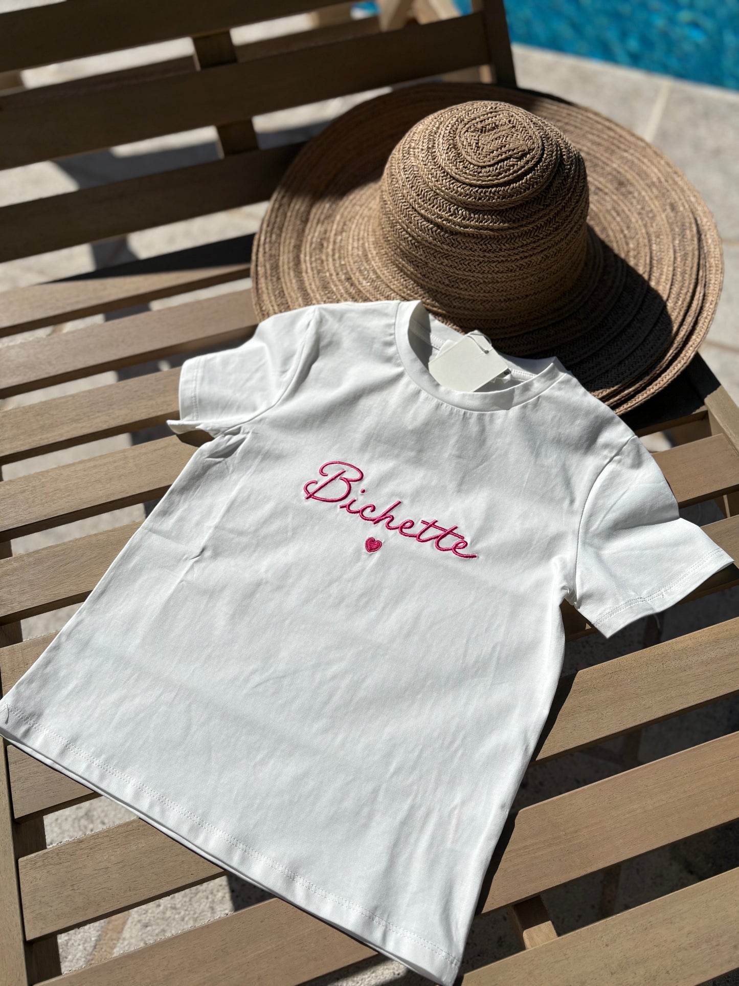 Tee Shirt Fille "Bichette"  Fuschia