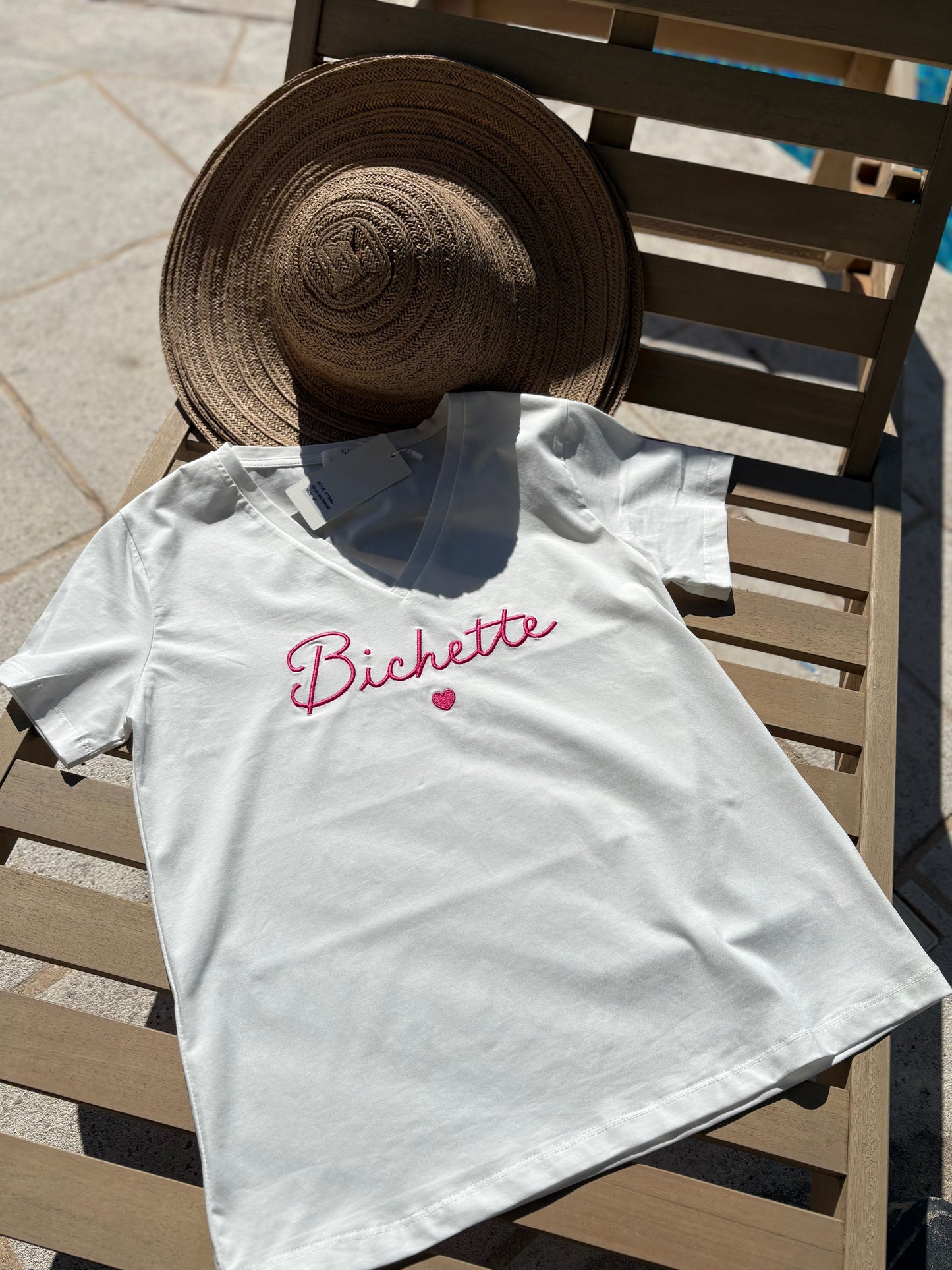 Tee Shirt Femme "Bichette" Rose Fuschia