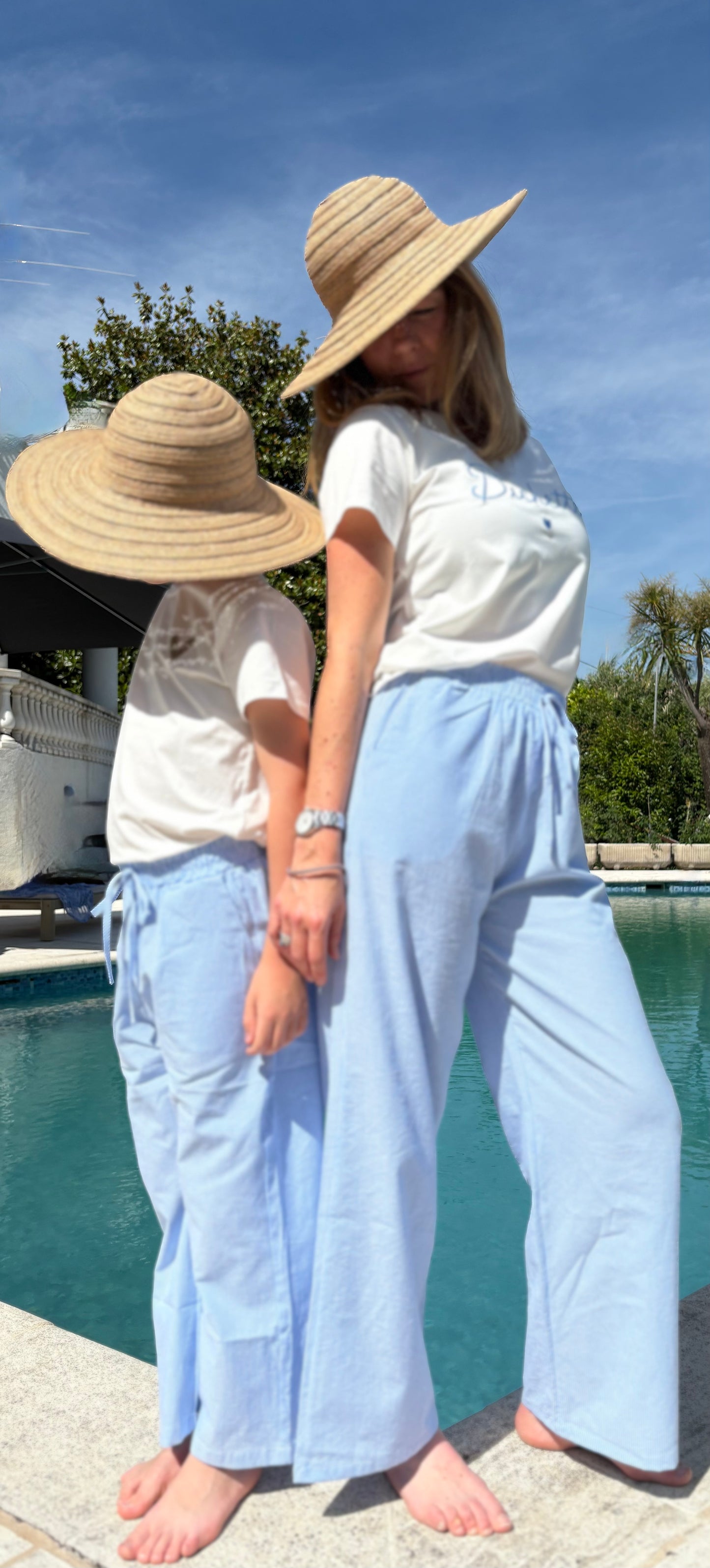 Pantalon Femme bleu à rayures