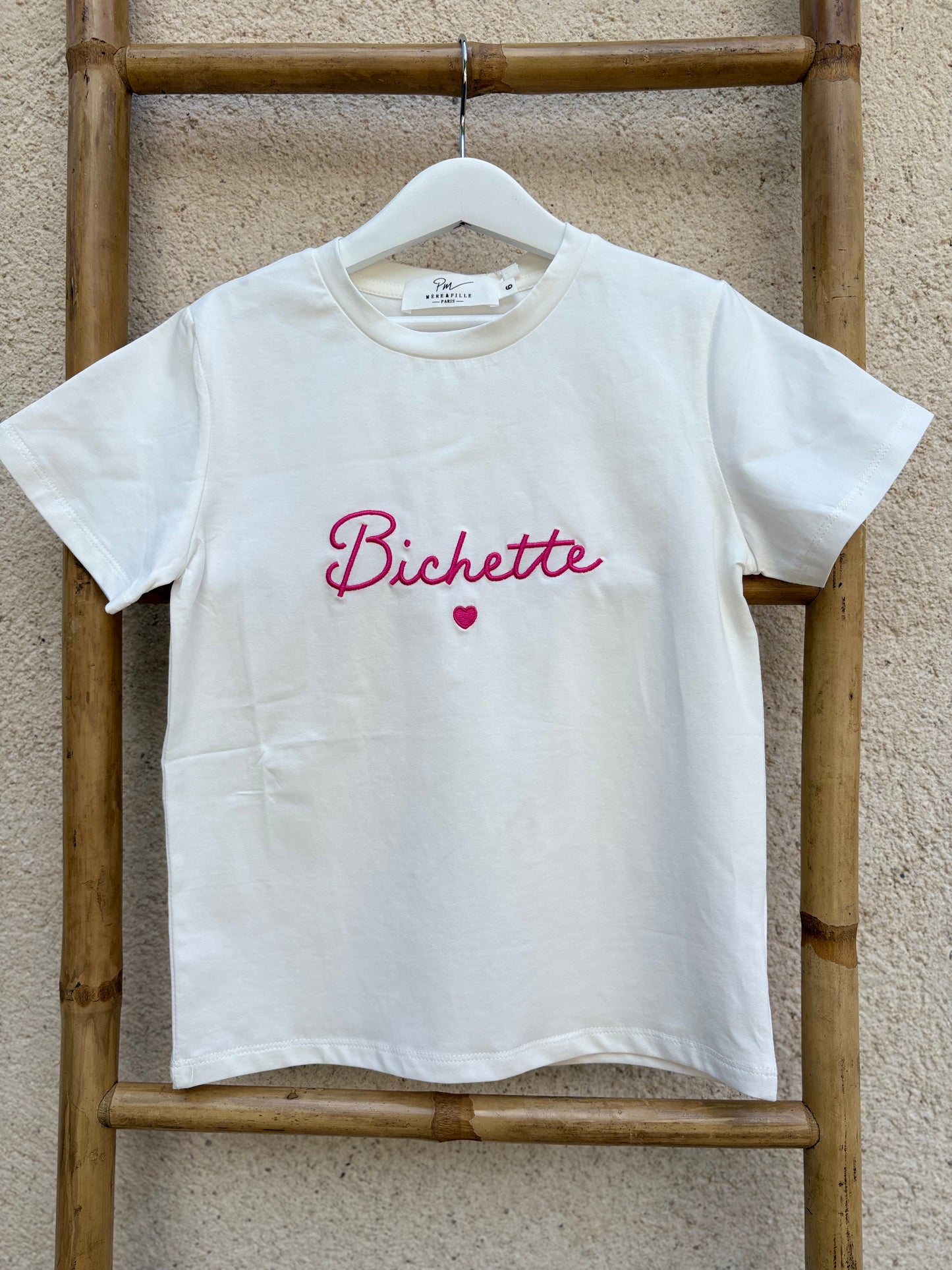 Tee Shirt Fille "Bichette"  Fuschia